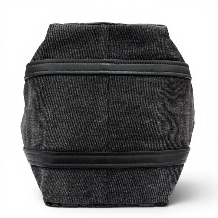 極美品☆BALENCIAGA バレンシアガ 672791 エブリデイ ノースサウス スモール デニム レザー使い 2WAY ショルダー ハンドバッグ ブラック