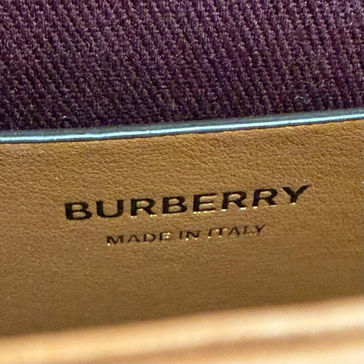 美品△BURBERRY バーバリー 8071356 エリザベス ロゴ金具 ノバチェック柄 レザー使い クロスボディバッグ ショルダーバッグ ベージュ 茶
