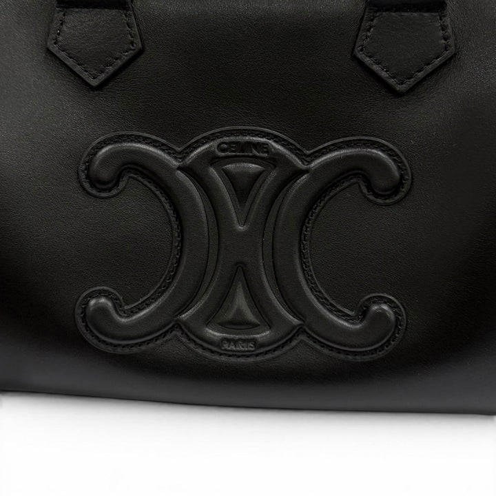極美品★CELINE セリーヌ 11377 スムースカーフスキン キュイル トリオンフ スモールボストン 2WAY バッグ ショルダーバッグ 保存袋付き