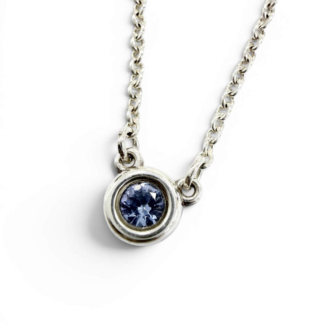 美品☆TIFFANY&amp;Co. ティファニー エルサペレッティ カラー バイ ザ ヤード タンザナイト ペンダント AG925 シルバー ブルー 重量1.6g