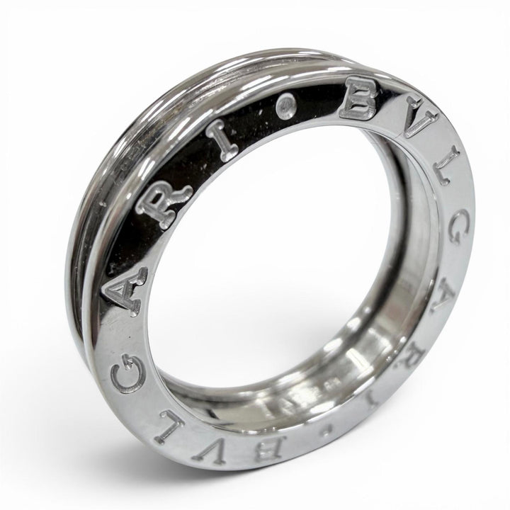 極美品☆BVLGARI ブルガリ ビーゼロワン 1バンドリング 750（WG） 指輪 ホワイトゴールド 53 JP13号相当 イタリア製 重量7.15g