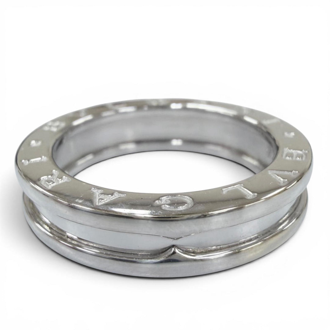 極美品☆BVLGARI ブルガリ ビーゼロワン 1バンドリング 750（WG） 指輪 ホワイトゴールド 53 JP13号相当 イタリア製 重量7.15g