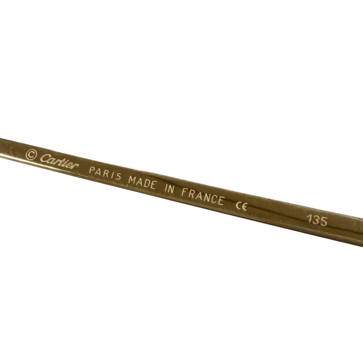 美品▼Cartier カルティエ ヴィンテージ 2Cデコール ツーポイント リムレス メガネ 眼鏡 アイウェア ゴールド ボルドー □22 135 度入り
