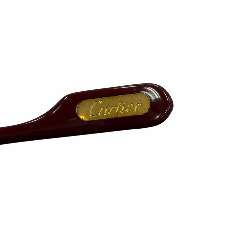 美品▼Cartier カルティエ ヴィンテージ 2Cデコール ツーポイント リムレス メガネ 眼鏡 アイウェア ゴールド ボルドー □22 135 度入り