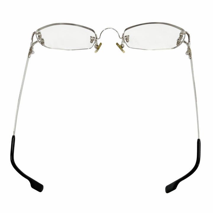 美品▼Cartier カルティエ C ドゥ カルティエ 2Cデコール ツーポイント リムレス メガネ 眼鏡 アイウェア シルバー □22 135 度入 メンズ