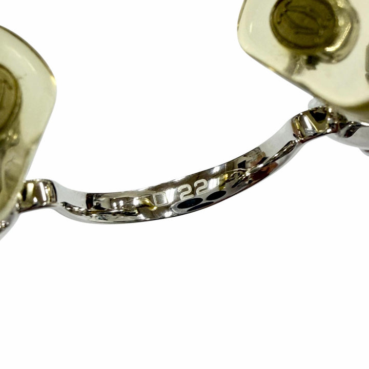 美品▼Cartier カルティエ C ドゥ カルティエ 2Cデコール ツーポイント リムレス メガネ 眼鏡 アイウェア シルバー □22 135 度入 メンズ