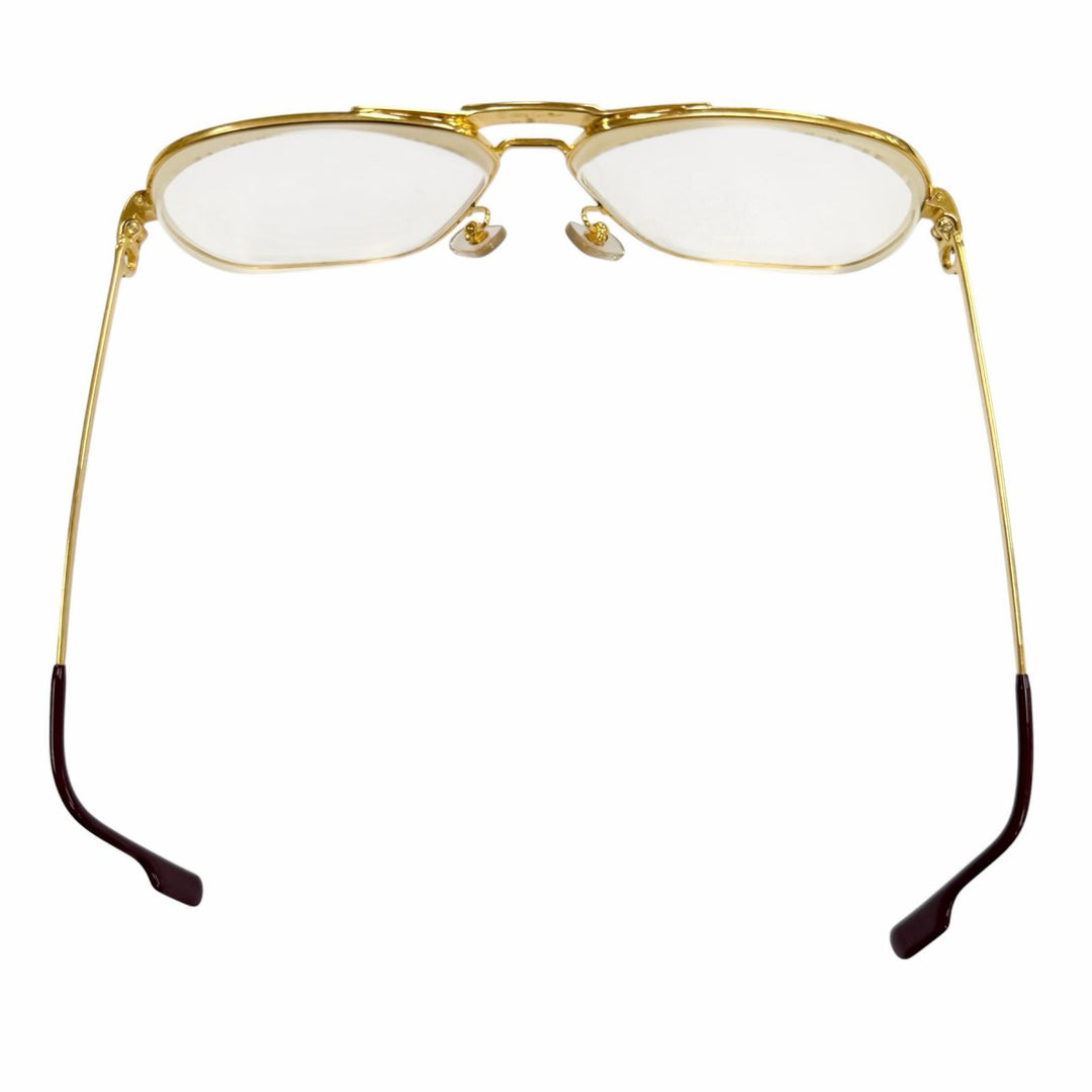 良品▼Cartier カルティエ ヴィンテージ トリニティ ツーブリッジ メガネ 眼鏡 アイウェア ゴールド ボルドー 59□12 135 度入り メンズ