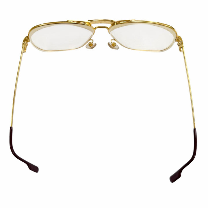 良品▼Cartier カルティエ ヴィンテージ トリニティ ツーブリッジ メガネ 眼鏡 アイウェア ゴールド ボルドー 59□12 135 度入り メンズ