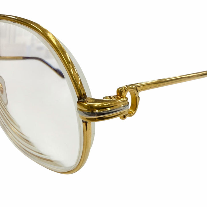 良品▼Cartier カルティエ ヴィンテージ トリニティ ツーブリッジ メガネ 眼鏡 アイウェア ゴールド ボルドー 59□12 135 度入り メンズ
