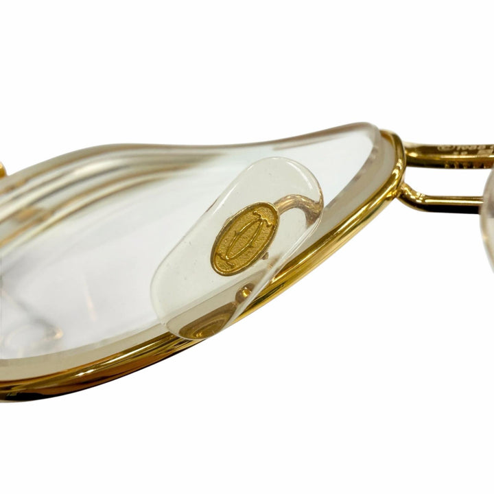 良品▼Cartier カルティエ ヴィンテージ トリニティ ツーブリッジ メガネ 眼鏡 アイウェア ゴールド ボルドー 59□12 135 度入り メンズ