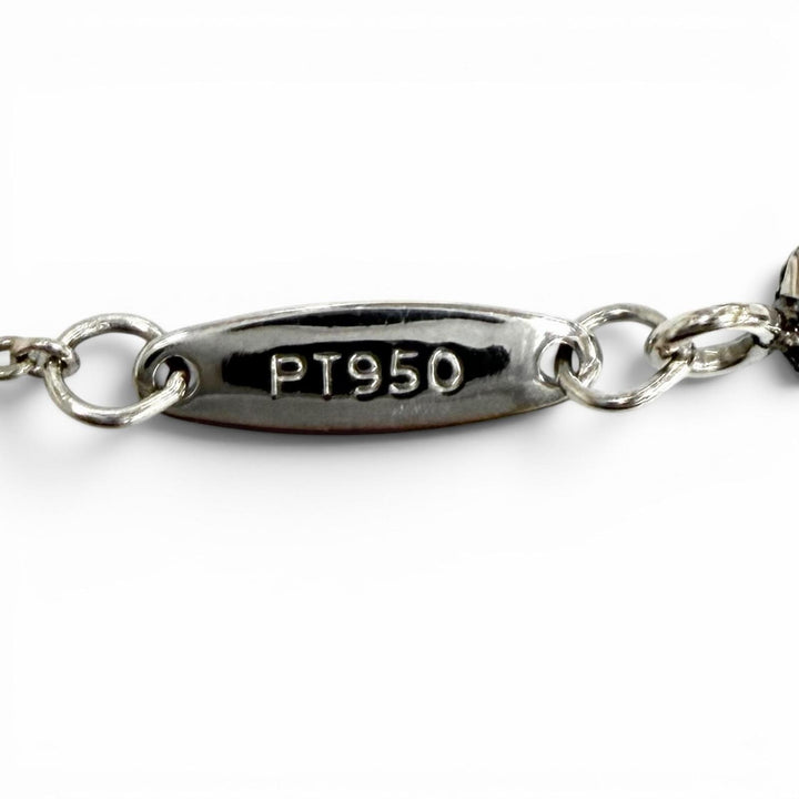 美品★TIFFANY&amp;Co. ティファニー エルサペレッティ バイザヤード 1P ダイヤ ネックレス PT950 直径約4.5mm 約0.12ct 41cm 総重量2.43g
