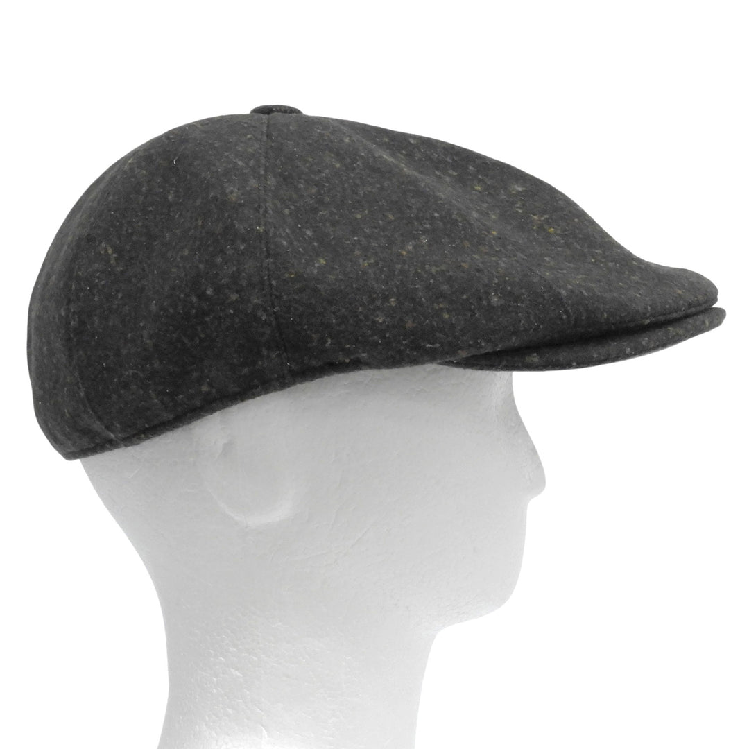 美品▲Borsalino ボルサリーノ ウール シルク レザーロゴパッチ付き 帽子 キャスケット グレー系 L (60) イタリア製 正規品 メンズ