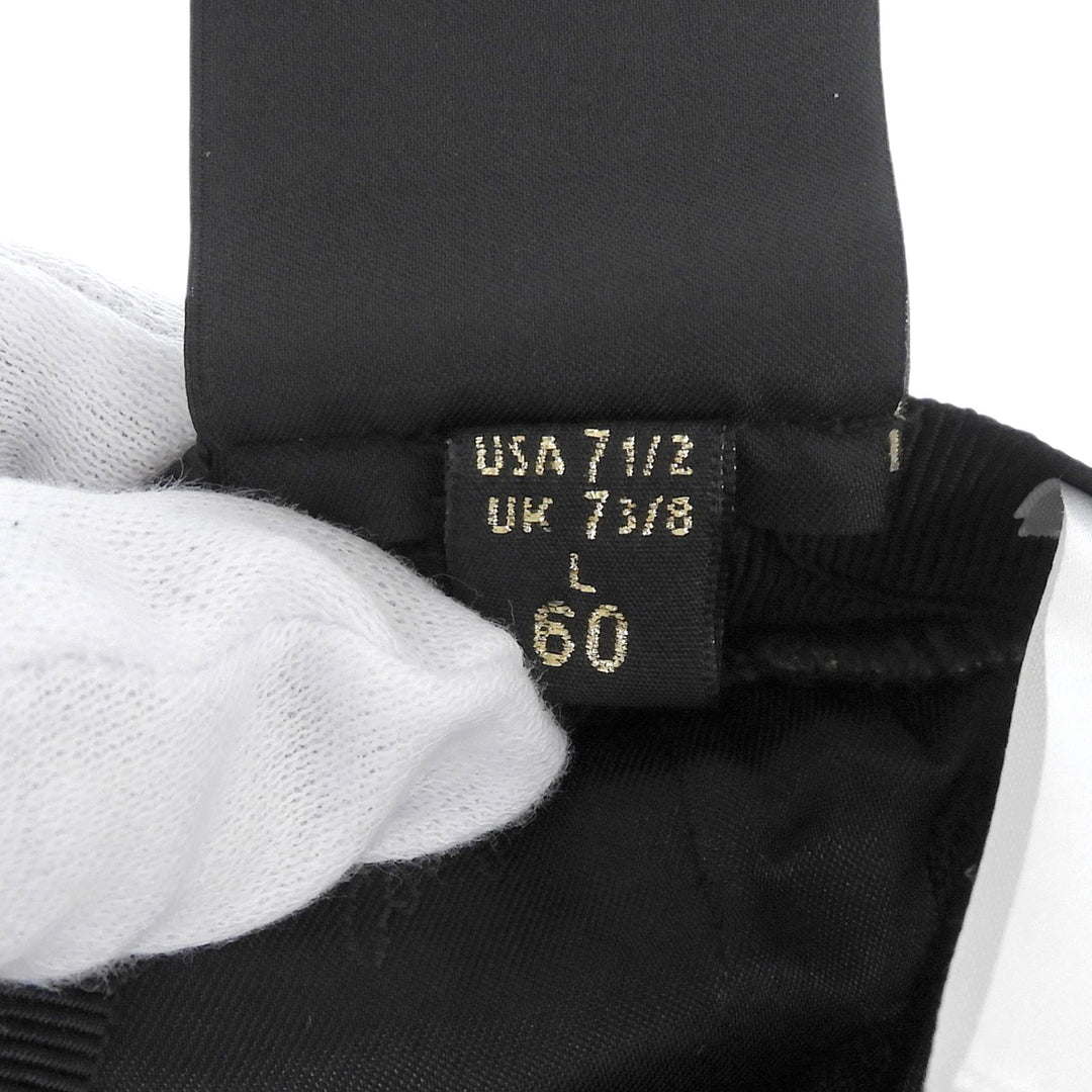 美品▲Borsalino ボルサリーノ ウール シルク レザーロゴパッチ付き 帽子 キャスケット グレー系 L (60) イタリア製 正規品 メンズ