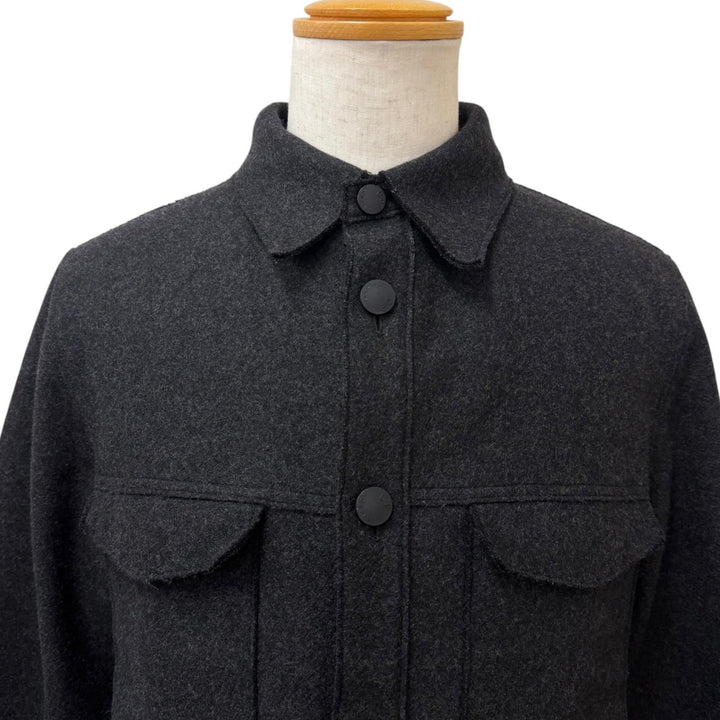 美品□C.P.Company シーピーカンパニー 98AW 29181A28 ウール ロゴボタン 長袖 シャツジャケット チャコール 3 イタリア製 メンズ