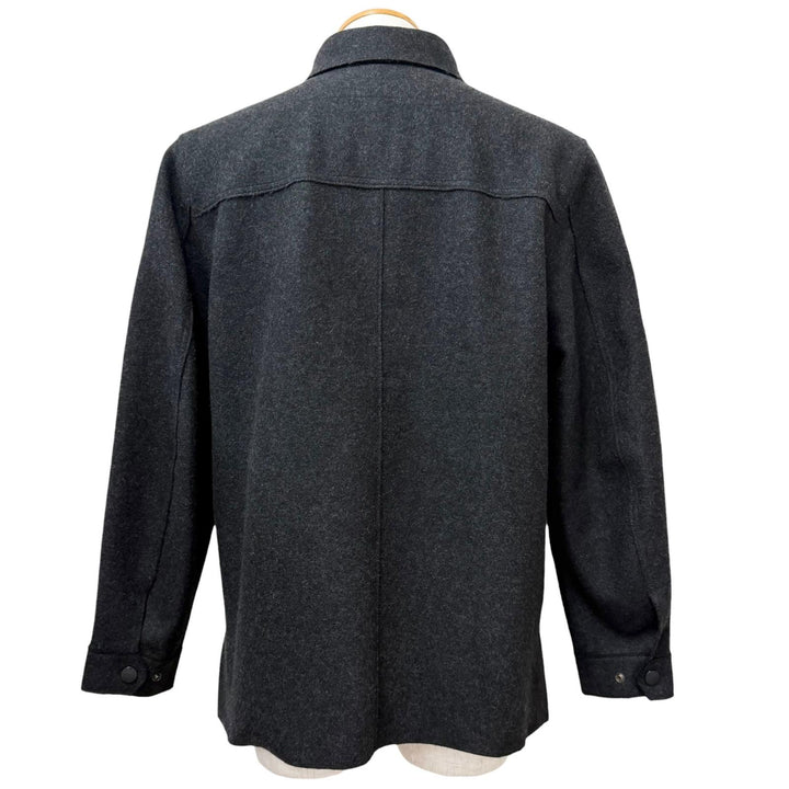 美品□C.P.Company シーピーカンパニー 98AW 29181A28 ウール ロゴボタン 長袖 シャツジャケット チャコール 3 イタリア製 メンズ
