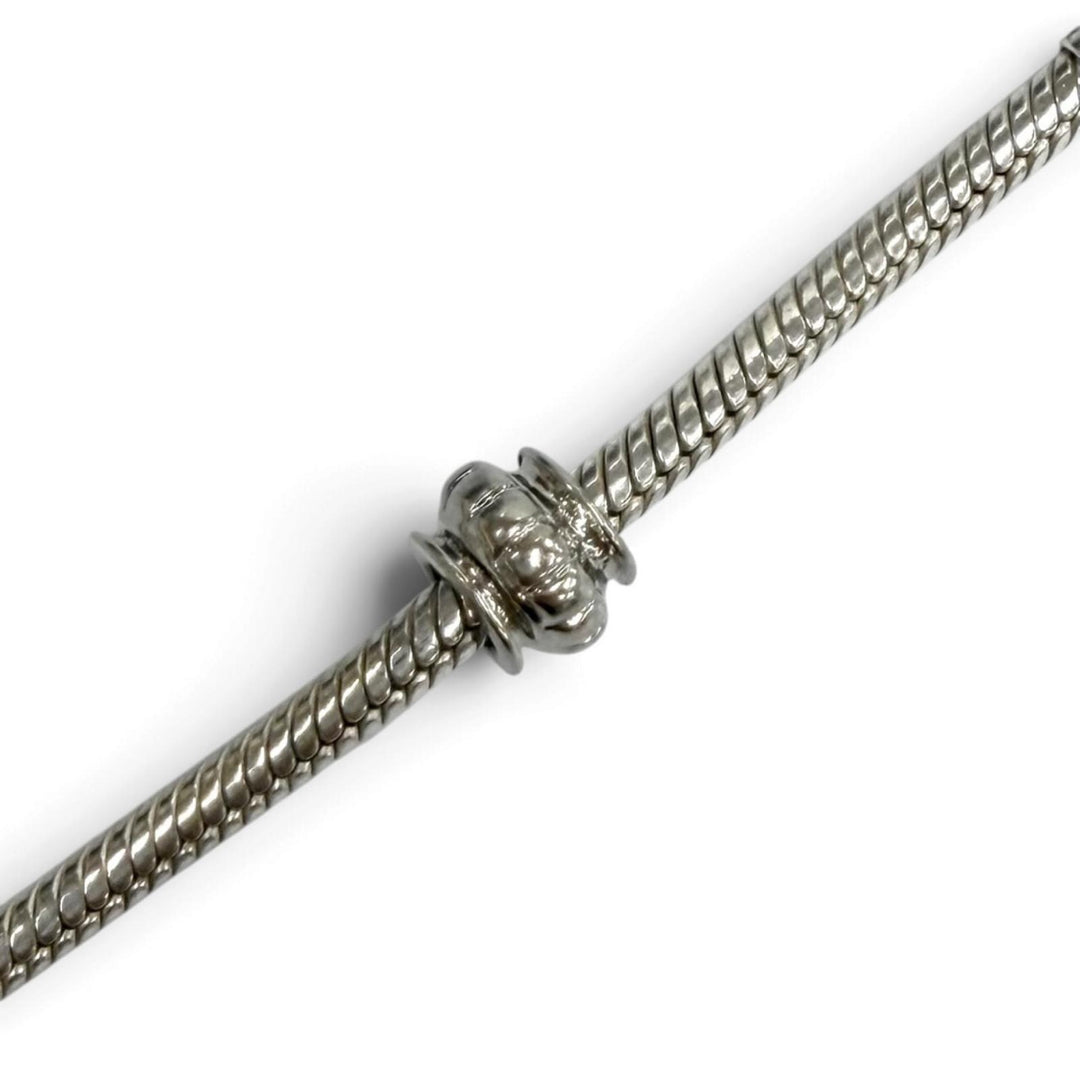 極美品★PANDORA パンドラ 925 ラインストーン ブレスチャーム10個付 ブレスレット バングル シルバー パープル 重量37.28g レディース