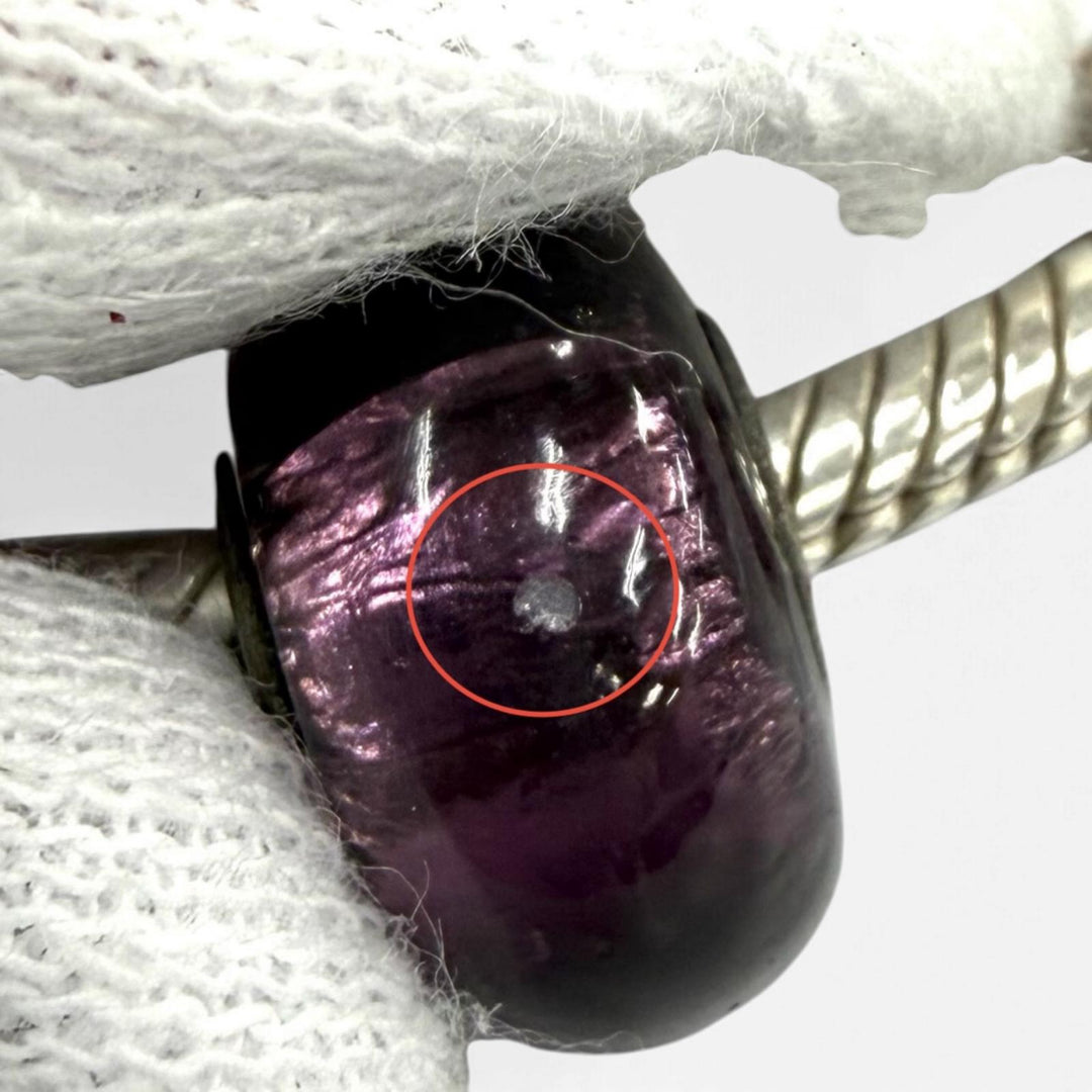 極美品★PANDORA パンドラ 925 ラインストーン ブレスチャーム10個付 ブレスレット バングル シルバー パープル 重量37.28g レディース
