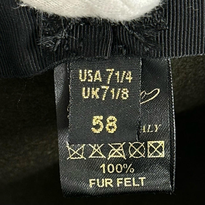 美品▲Borsalino ボルサリーノ アレッサンドリア ラビットフェルト100％ 中折れ帽 フェルト ハット カーキ IT 58 イタリア製 メンズ