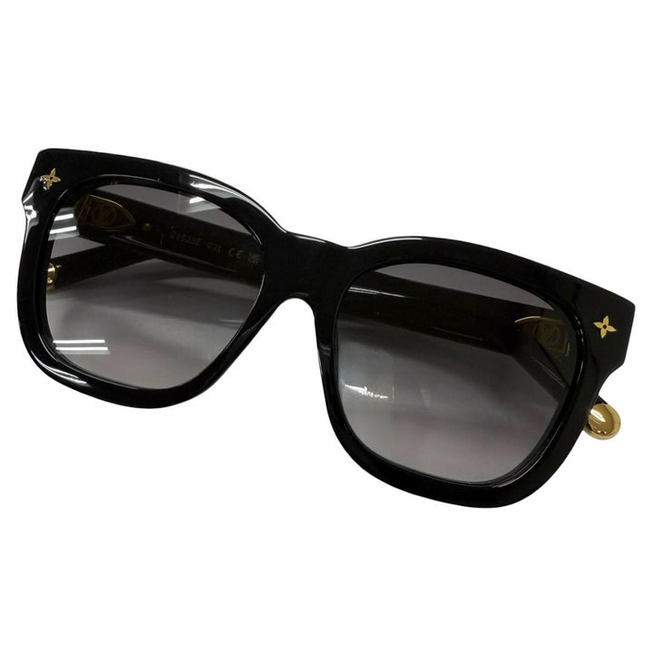 美品□LOUIS VUITTON ルイヴィトン Z1523E サングラス マイモノグラム スクエア ブラック ゴールド 54□17-143 イタリア製 保存袋付き