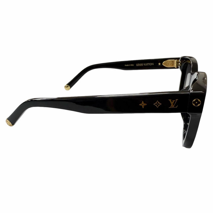 美品□LOUIS VUITTON ルイヴィトン Z1523E サングラス マイモノグラム スクエア ブラック ゴールド 54□17-143 イタリア製 保存袋付き