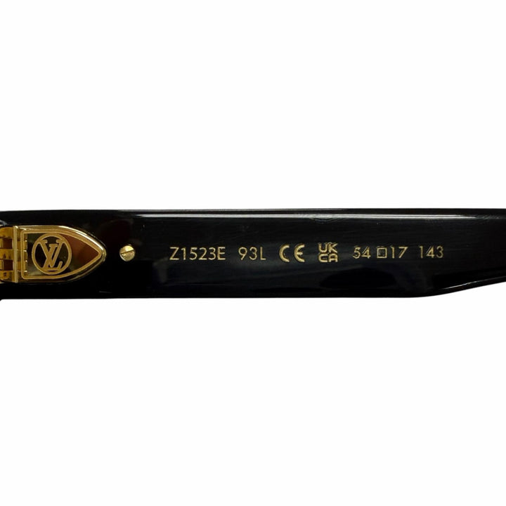 美品□LOUIS VUITTON ルイヴィトン Z1523E サングラス マイモノグラム スクエア ブラック ゴールド 54□17-143 イタリア製 保存袋付き