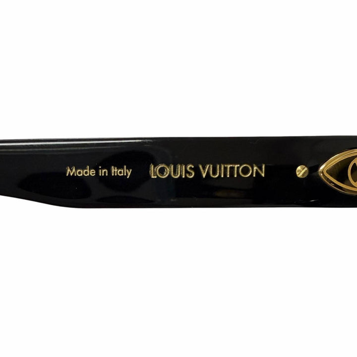 美品□LOUIS VUITTON ルイヴィトン Z1523E サングラス マイモノグラム スクエア ブラック ゴールド 54□17-143 イタリア製 保存袋付き