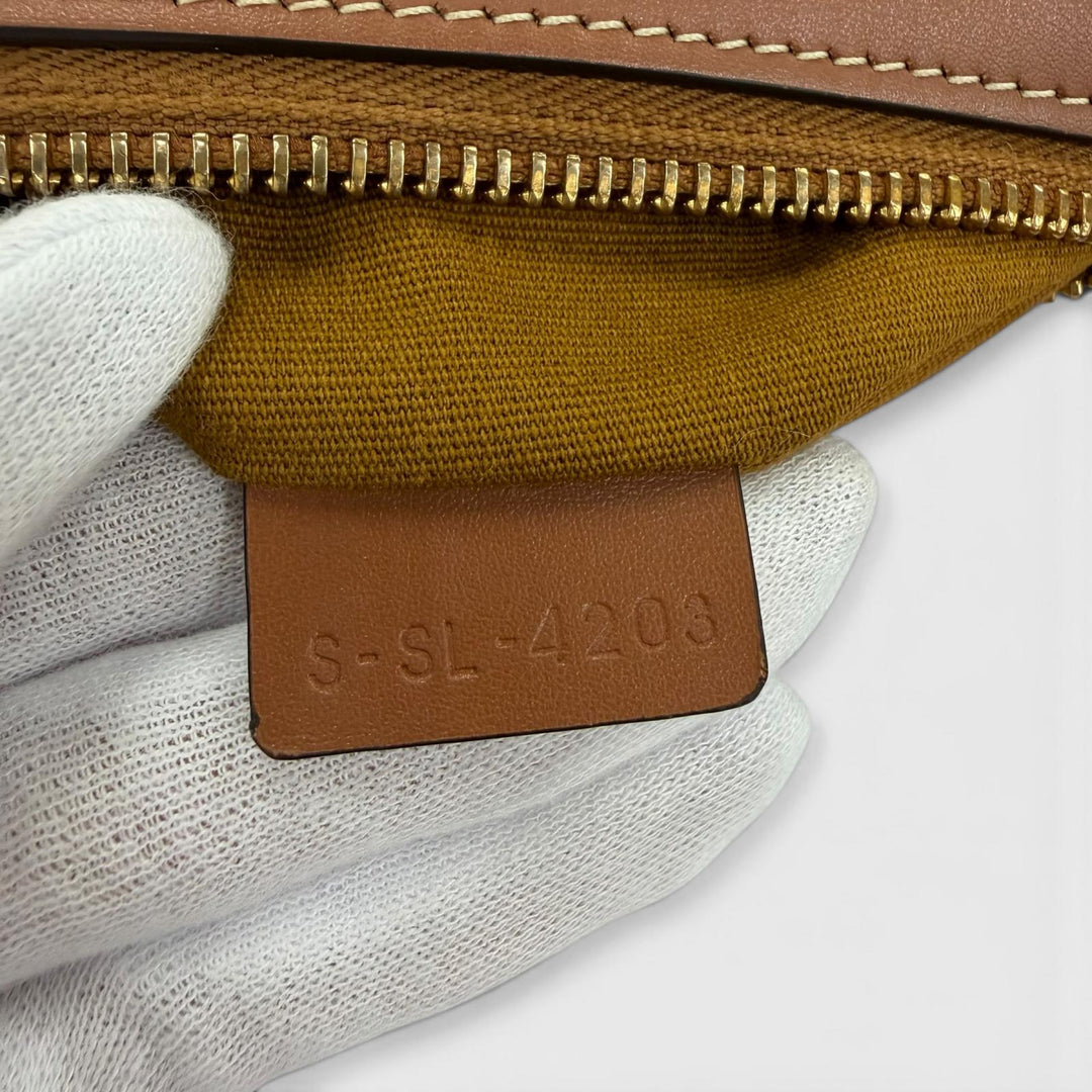 美品☆CELINE セリーヌ ミディアム エロイズ ショルダーバッグ トリオンフキャンバス ハンドバッグ ブラウン 伊製 レディース 保存袋付