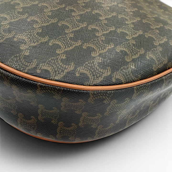 美品☆CELINE セリーヌ ミディアム エロイズ ショルダーバッグ トリオンフキャンバス ハンドバッグ ブラウン 伊製 レディース 保存袋付