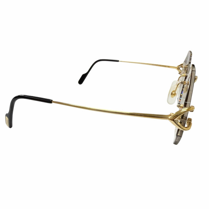 極美品□Cartier カルティエ CT0344O シグネチャー C ドゥ カルティエ オクタゴン ツーポイント リムレスメガネ 眼鏡 □18 度入り 仏製