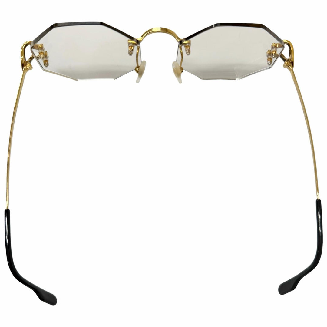 極美品□Cartier カルティエ CT0344O シグネチャー C ドゥ カルティエ オクタゴン ツーポイント リムレスメガネ 眼鏡 □18 度入り 仏製