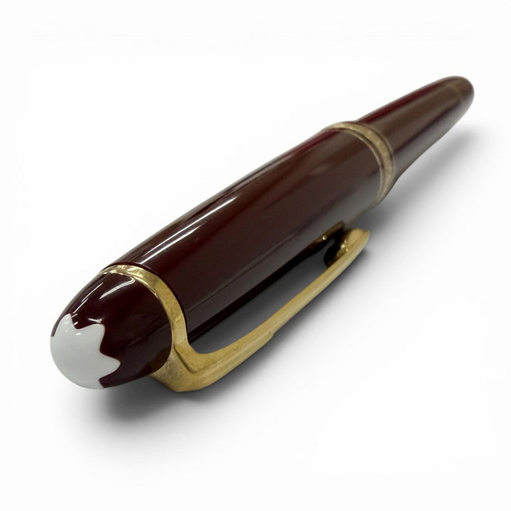 良品□MONTBLANC モンブラン マイスターシュテュック クラシック ペン先14K Fニブ キャップ式 万年筆 ボルドー ゴールド 西ドイツ製
