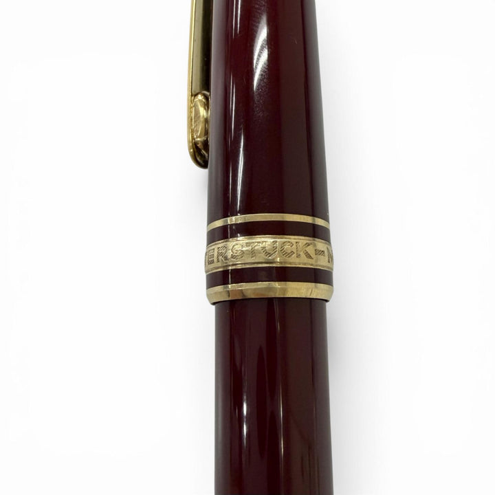 良品□MONTBLANC モンブラン マイスターシュテュック クラシック ペン先14K Fニブ キャップ式 万年筆 ボルドー ゴールド 西ドイツ製