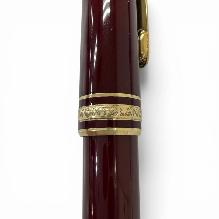 良品□MONTBLANC モンブラン マイスターシュテュック クラシック ペン先14K Fニブ キャップ式 万年筆 ボルドー ゴールド 西ドイツ製