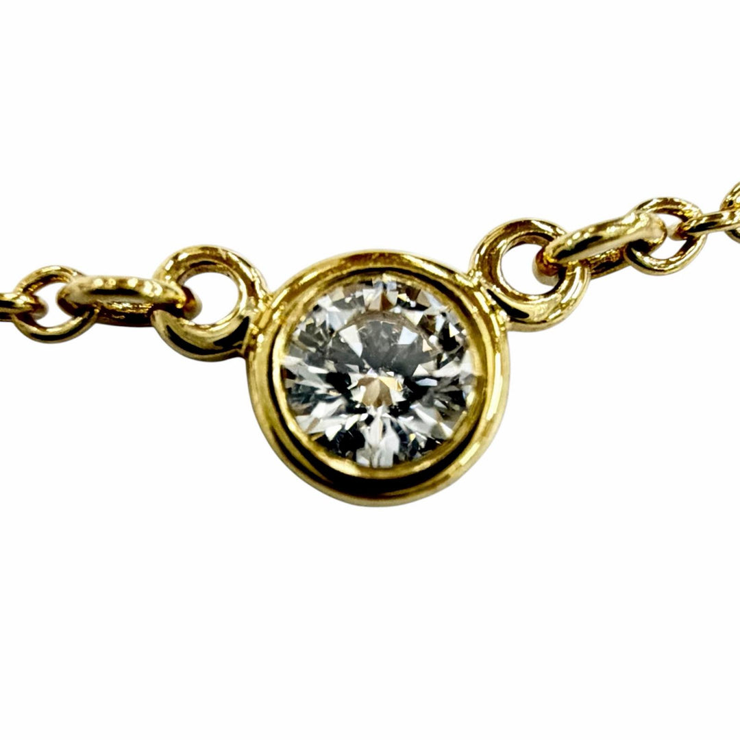 美品◇TIFFANY&amp;Co. ティファニー バイザヤード エルサペレッティ 750(YG) ダイヤ1P 約0.03ct 直径3.4mm ネックレス 重量1.7g レディース