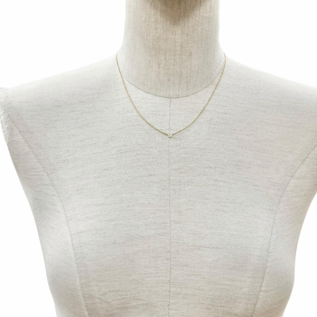 美品◇TIFFANY&amp;Co. ティファニー バイザヤード エルサペレッティ 750(YG) ダイヤ1P 約0.03ct 直径3.4mm ネックレス 重量1.7g レディース