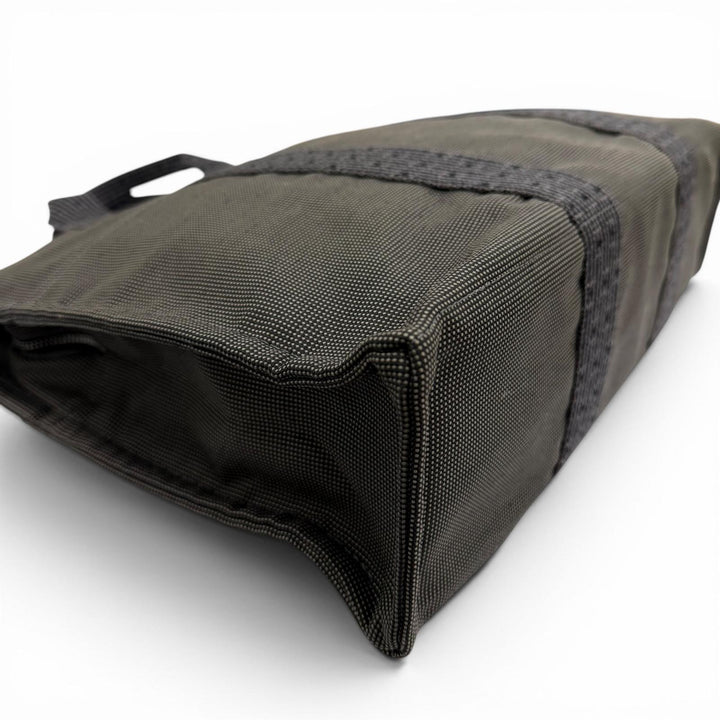 極美品◇HERMES エルメス エールライン MM シルバー金具 Hロゴ セリエボタン キャンバス ハンド トートバッグ グレー フランス製