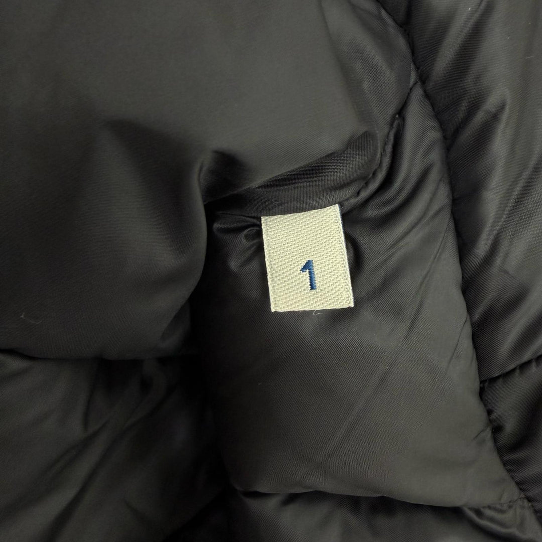 美品▼MONCLER モンクレール 21-22AW AJA ロゴワッペン付き フェイクファー フーデッド WZIPUP ダウンコート ブラック 1 正規品 メンズ
