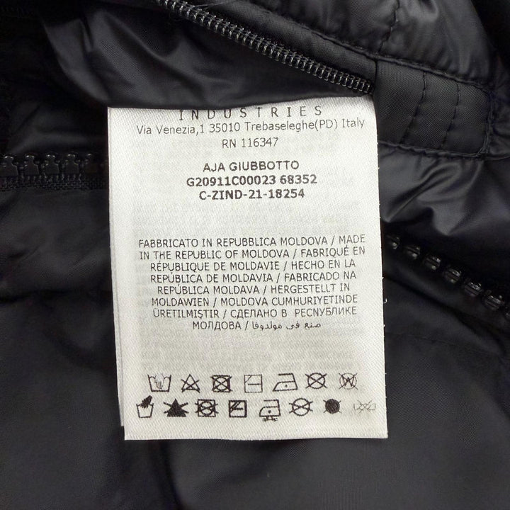 美品▼MONCLER モンクレール 21-22AW AJA ロゴワッペン付き フェイクファー フーデッド WZIPUP ダウンコート ブラック 1 正規品 メンズ