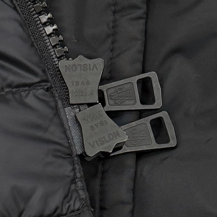 美品▼MONCLER モンクレール 21-22AW AJA ロゴワッペン付き フェイクファー フーデッド WZIPUP ダウンコート ブラック 1 正規品 メンズ