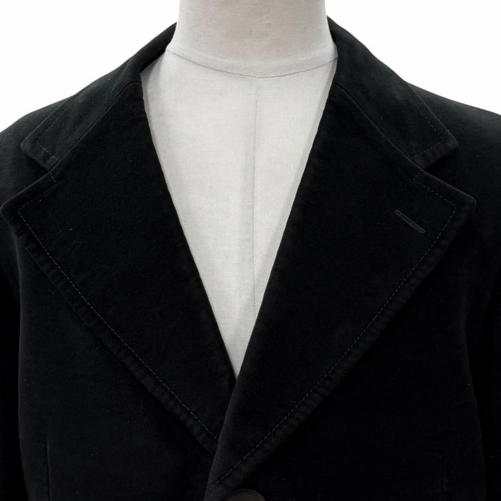 良品▼GUCCI グッチ ヴィンテージ 146176 トムフォード期 ロゴ入りボタン シングル チェスターコート ブラック 52 メンズ