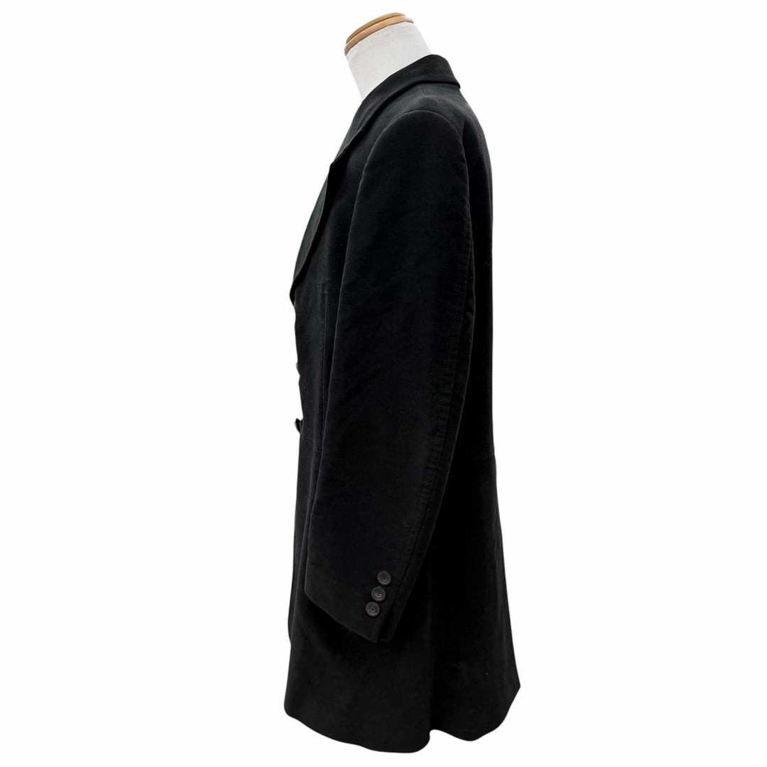 良品▼GUCCI グッチ ヴィンテージ 146176 トムフォード期 ロゴ入りボタン シングル チェスターコート ブラック 52 メンズ