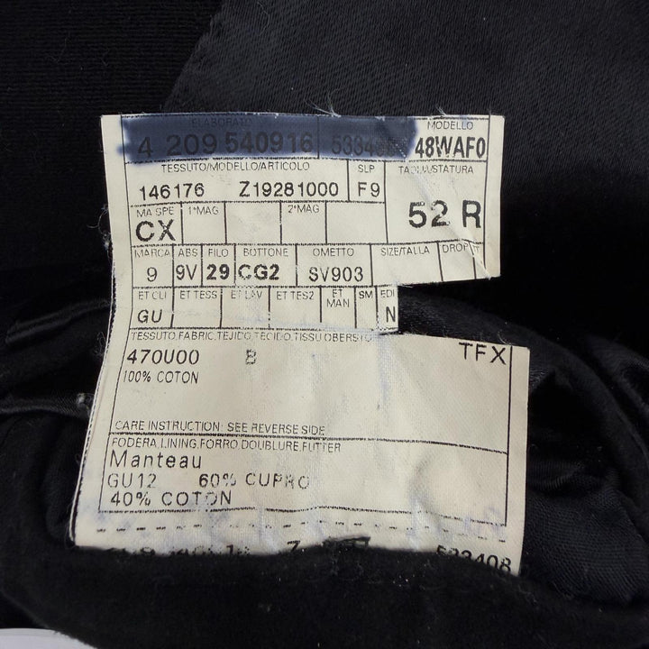 良品▼GUCCI グッチ ヴィンテージ 146176 トムフォード期 ロゴ入りボタン シングル チェスターコート ブラック 52 メンズ