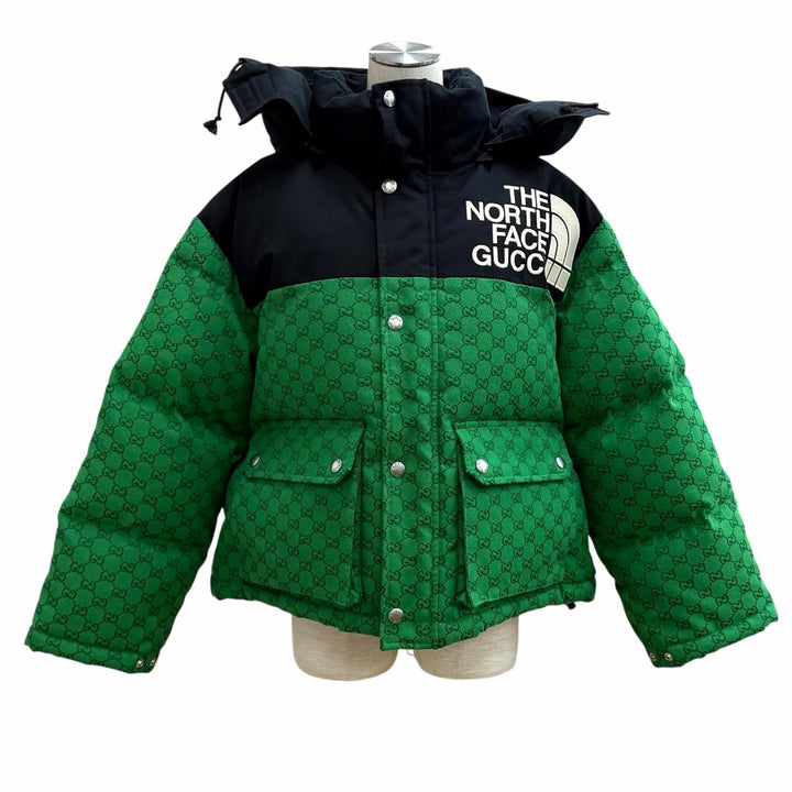 極美品★GUCCI×THE NORTH FACE グッチ×ザ・ノースフェイス 670908 GG Padded Short Jacket GG総柄 ダウンジャケット XS 正規品 伊製