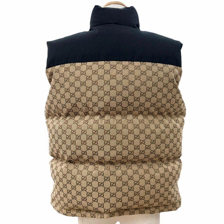 極美品▼GUCCI THE NORTH FACE グッチ ザ・ノースフェイス 22SS 670910 GG Padded Vest GG柄 ダウンベスト ベージュ ブラック XS 正規品
