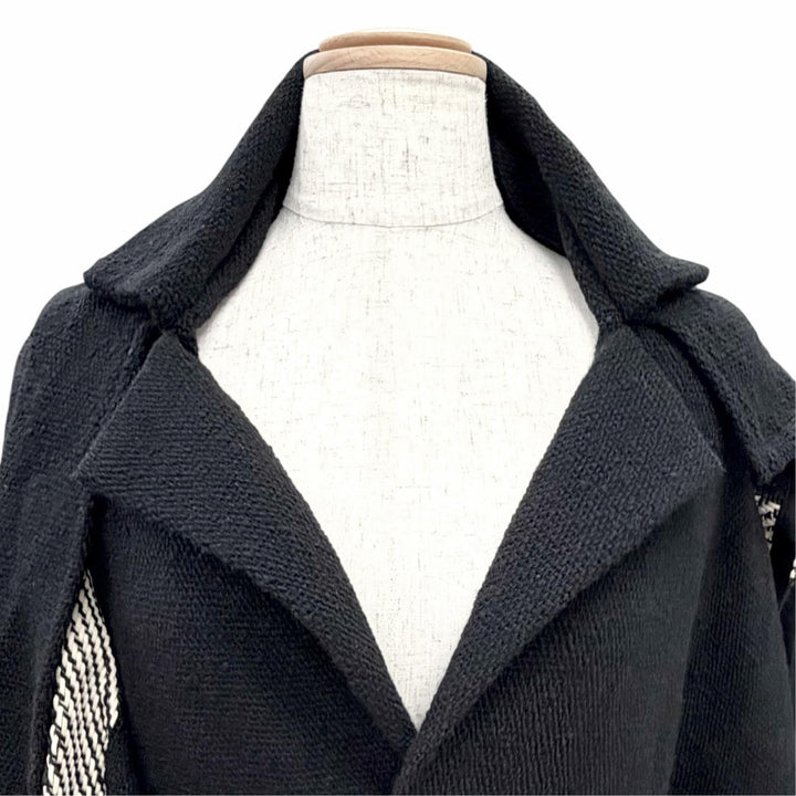 美品△Yohji Yamamoto ヨウジヤマモト 22AW FE-J40-121 ウール ストール付き デザインカラー ジャケット ブラック 1 正規品 定価217800円