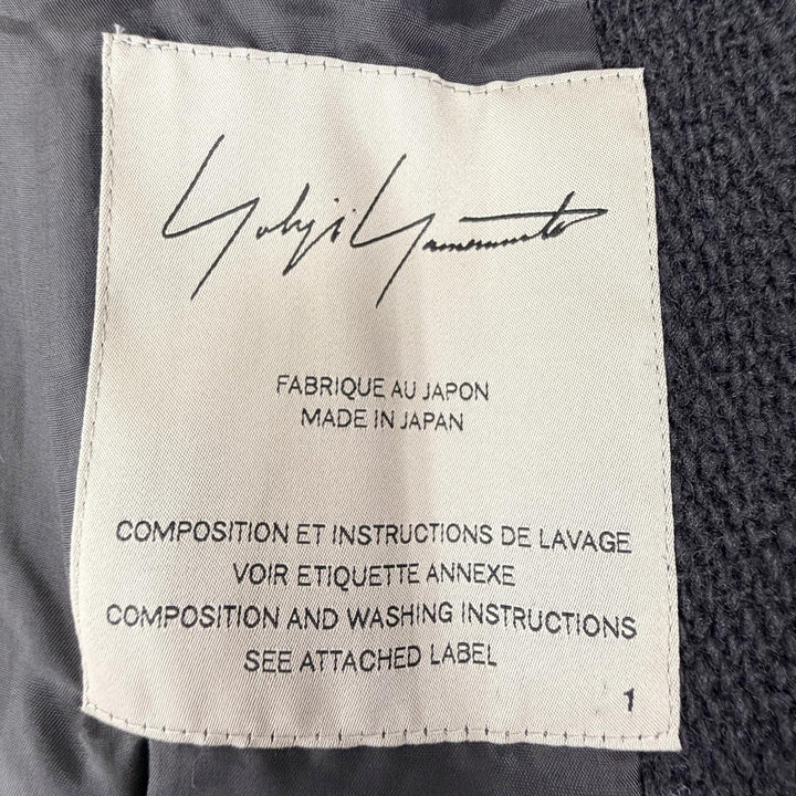 美品△Yohji Yamamoto ヨウジヤマモト 22AW FE-J40-121 ウール ストール付き デザインカラー ジャケット ブラック 1 正規品 定価217800円