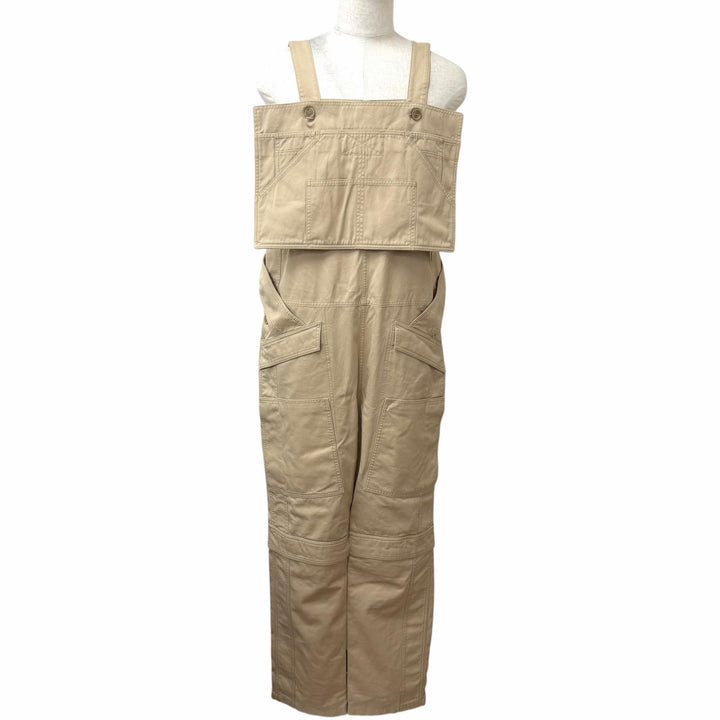 【ドンドン見直し】 未使用品□BURBERRY バーバリー 8051917 コットン100％ 裏地ロゴ総柄 オーバーオール ベージュ 48 イタリア製 正規品