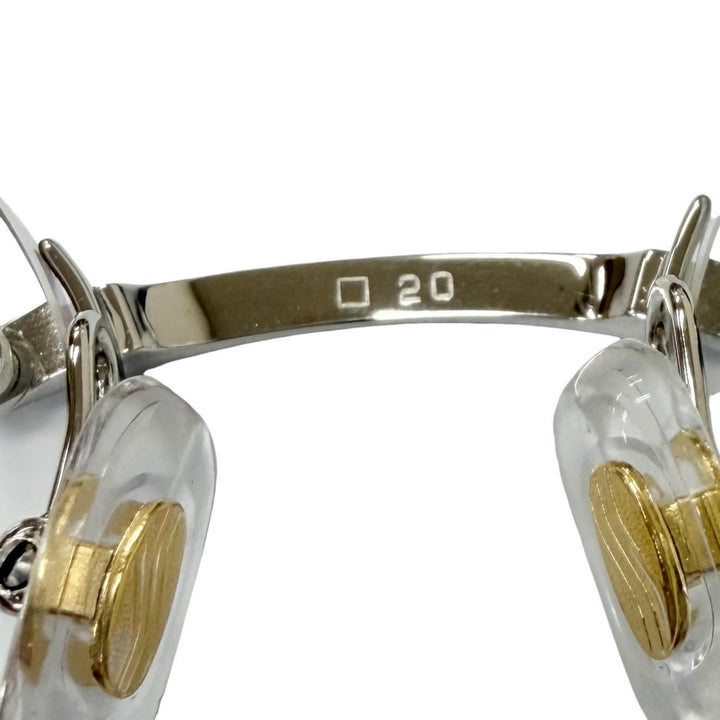 美品□Cartier カルティエ サントス ドゥ カルティエ リムレス オーバル メガネ 眼鏡 アイウェア シルバー ブラック □20 度入り 仏製