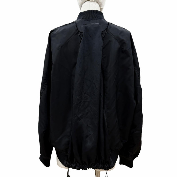 極美品◇MM6 Maison Margiela エムエムシックス メゾンマルジェラ 2025年製 S52AM0315 ロゴプリント ジャケット 黒 38 イタリア製 正規品