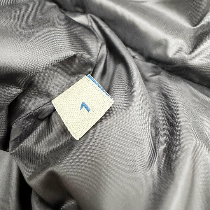 美品◇MONCLER モンクレール HERMIFUR エルミファー ロゴワッペン ファー フード付き ダウンコート ブラック 1 正規品 レディース
